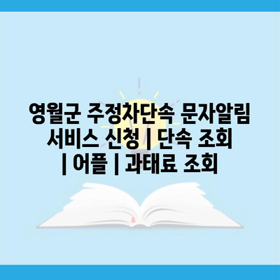 영월군 주정차단속 문자알림 서비스 신청 | 단속 조회 | 어플 | 과태료 조회