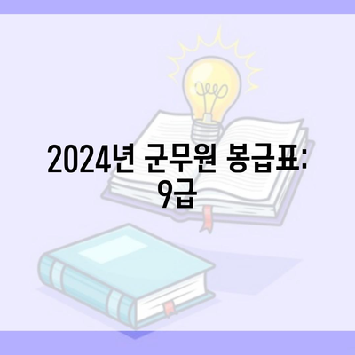 2024년 군무원 봉급표: 9급