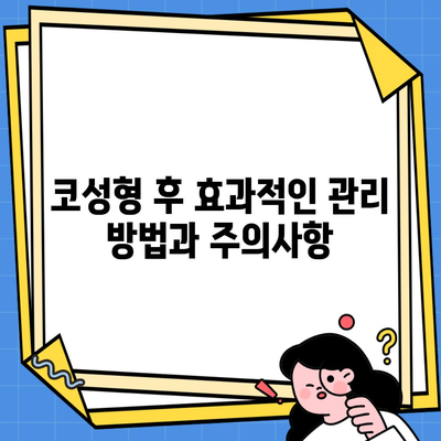 코성형 후 효과적인 관리 방법과 주의사항