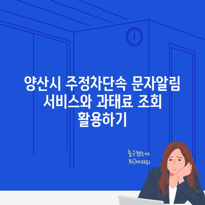 양산시 주정차단속 문자알림 서비스와 과태료 조회 활용하기