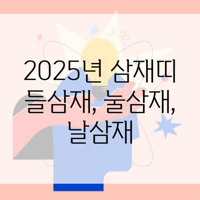 2025년 삼재띠 들삼재, 눌삼재, 날삼재