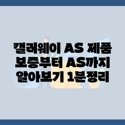 캘러웨이 AS 제품 보증부터 AS까지 알아보기 1분정리