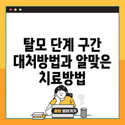탈모 단계 구간 대처방법과 알맞은 치료방법