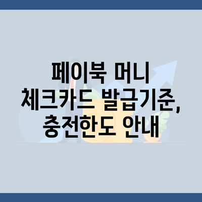 페이북 머니 체크카드 발급기준, 충전한도 안내