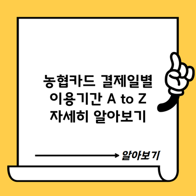 농협카드 결제일별 이용기간 A to Z 자세히 알아보기