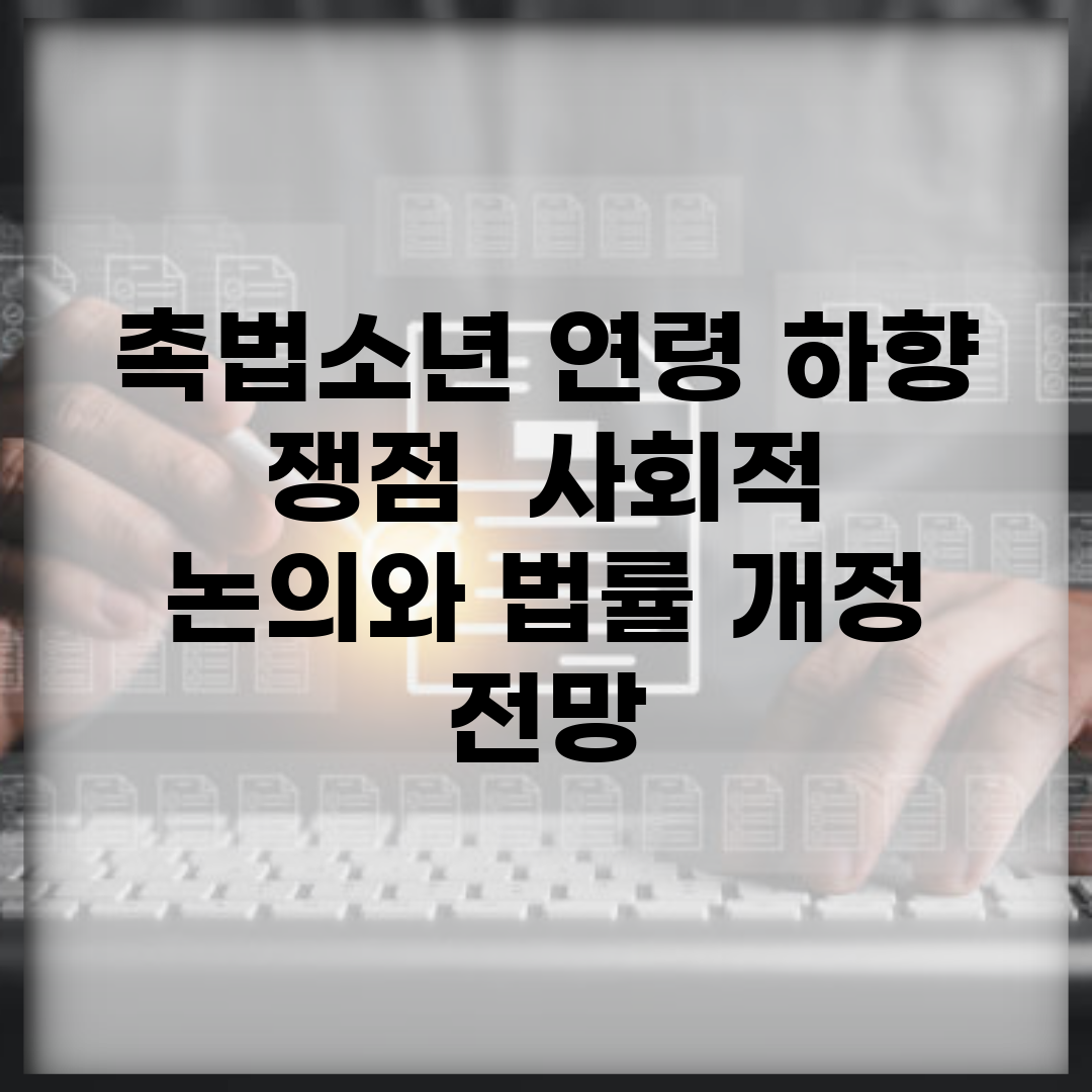 촉법소년 연령 하향 쟁점 | 사회적 논의와 법률 개정 전망