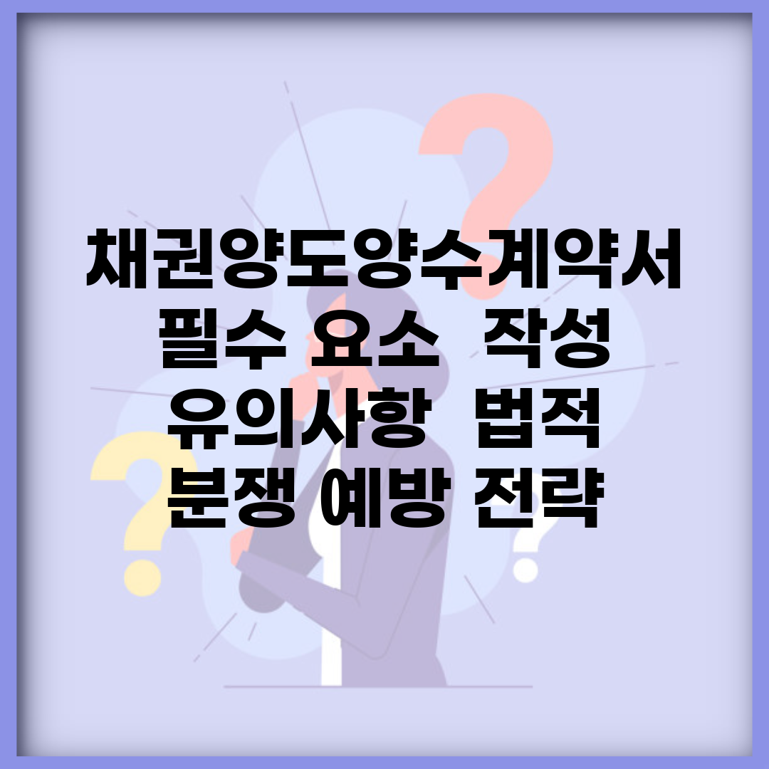채권양도양수계약서 필수 요소 | 작성 유의사항 | 법적 분쟁 예방 전략