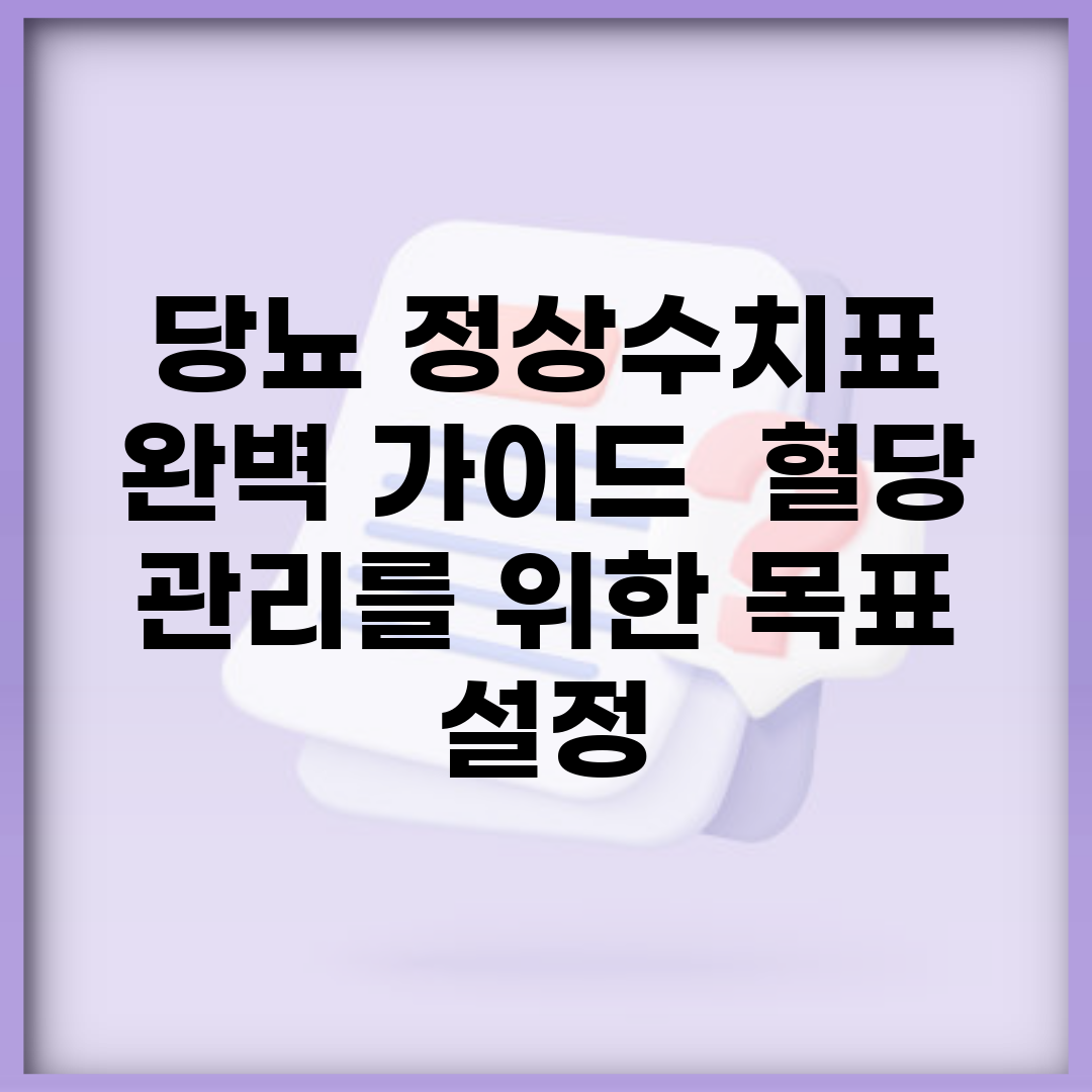 당뇨 정상수치표 완벽 가이드 | 혈당 관리를 위한 목표 설정