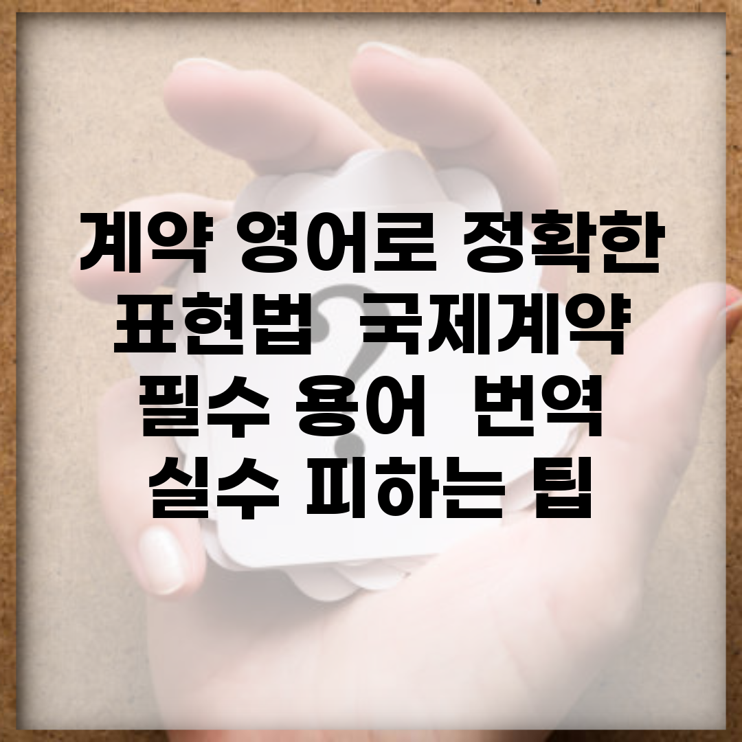 계약 영어로 정확한 표현법 | 국제계약 필수 용어 | 번역 실수 피하는 팁