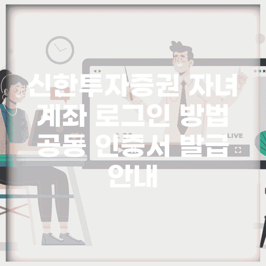 신한투자증권 자녀 계좌 로그인 방법 | 공동 인증서 발급 안내