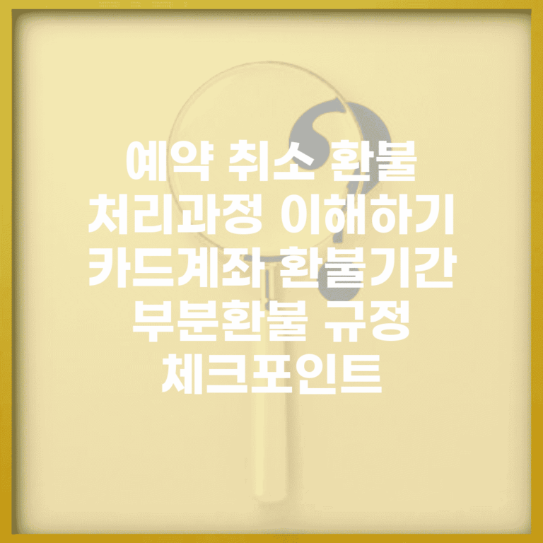 예약 취소 환불 처리과정 이해하기 | 카드/계좌 환불기간 | 부분환불 규정 체크포인트