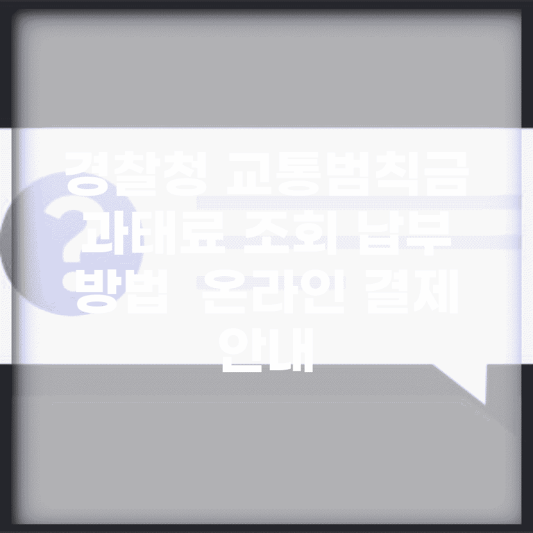 경찰청 교통범칙금 과태료 조회 납부 방법 | 온라인 결제 안내