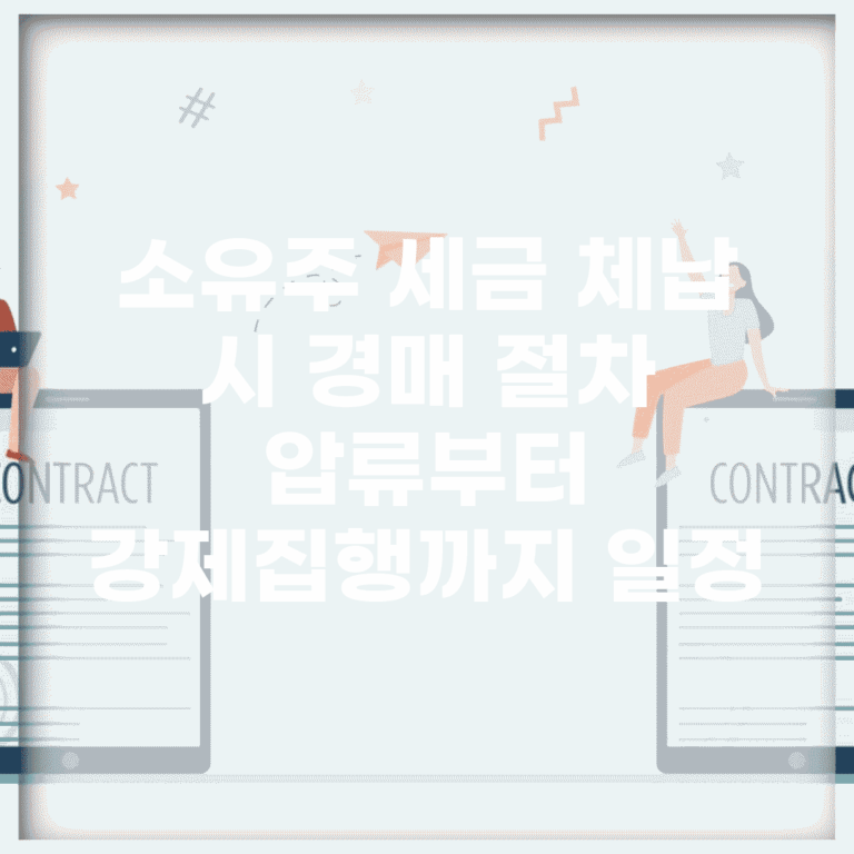 소유주 세금 체납 시 경매 절차 | 압류부터 강제집행까지 일정