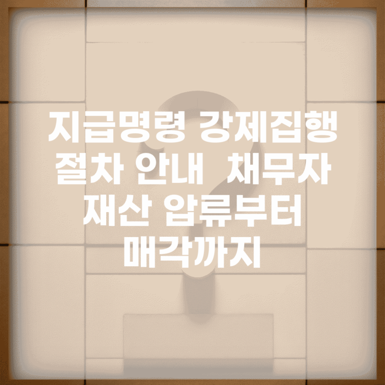 지급명령 강제집행 절차 안내 | 채무자 재산 압류부터 매각까지