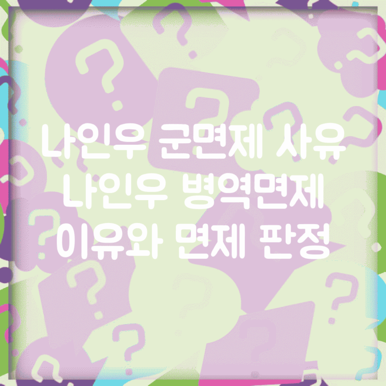 나인우 군면제 사유 | 나인우 병역면제 이유와 면제 판정