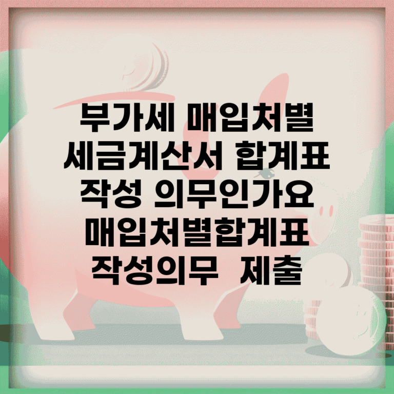 부가세 매입처별 세금계산서 합계표 작성 의무인가요 | 매입처별합계표 | 작성의무 | 제출
