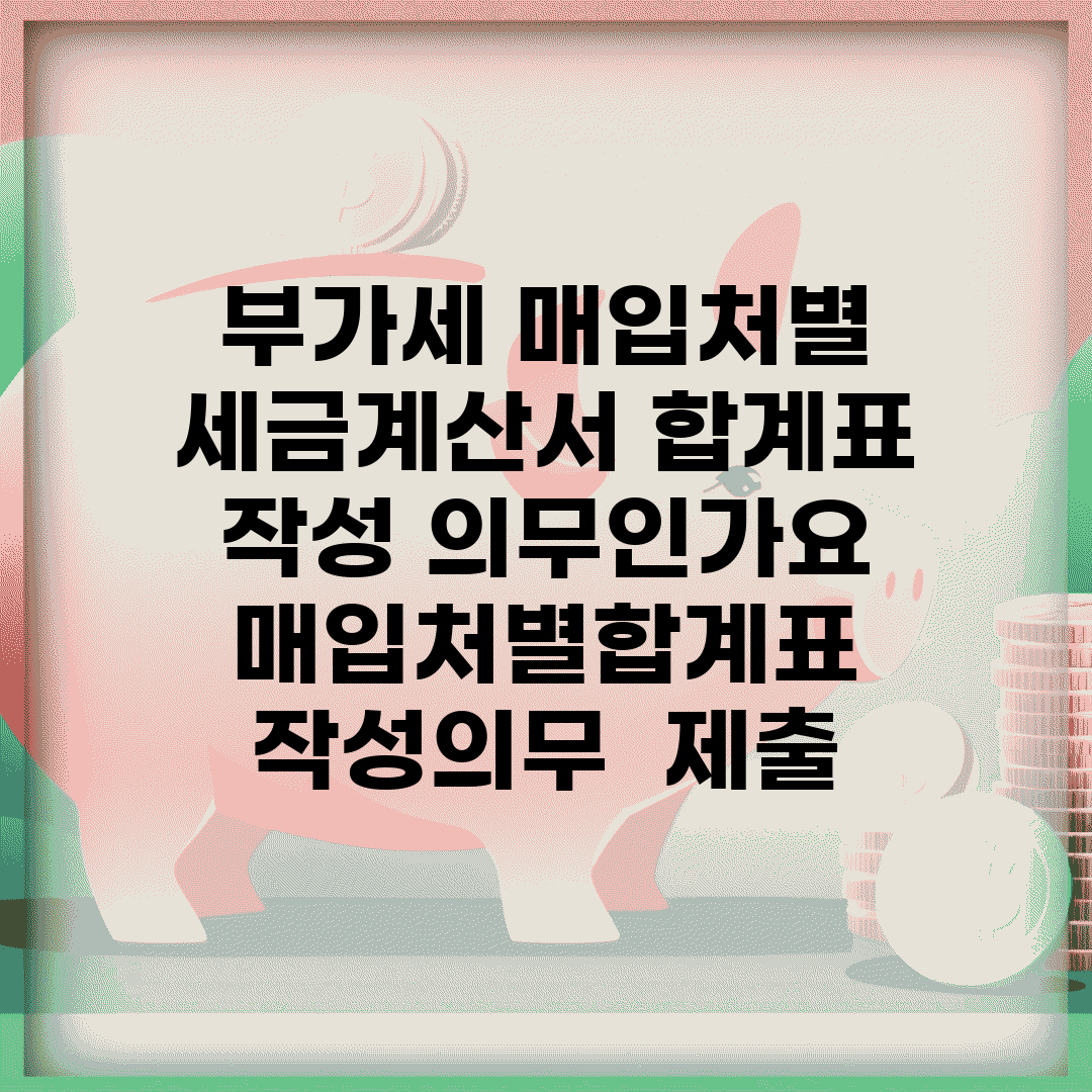 부가세 매입처별 세금계산서 합계표 작성 의무인가요 | 매입처별합계표 | 작성의무 | 제출