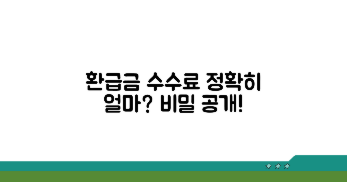 환급금 수수료, 정말 얼마일까?