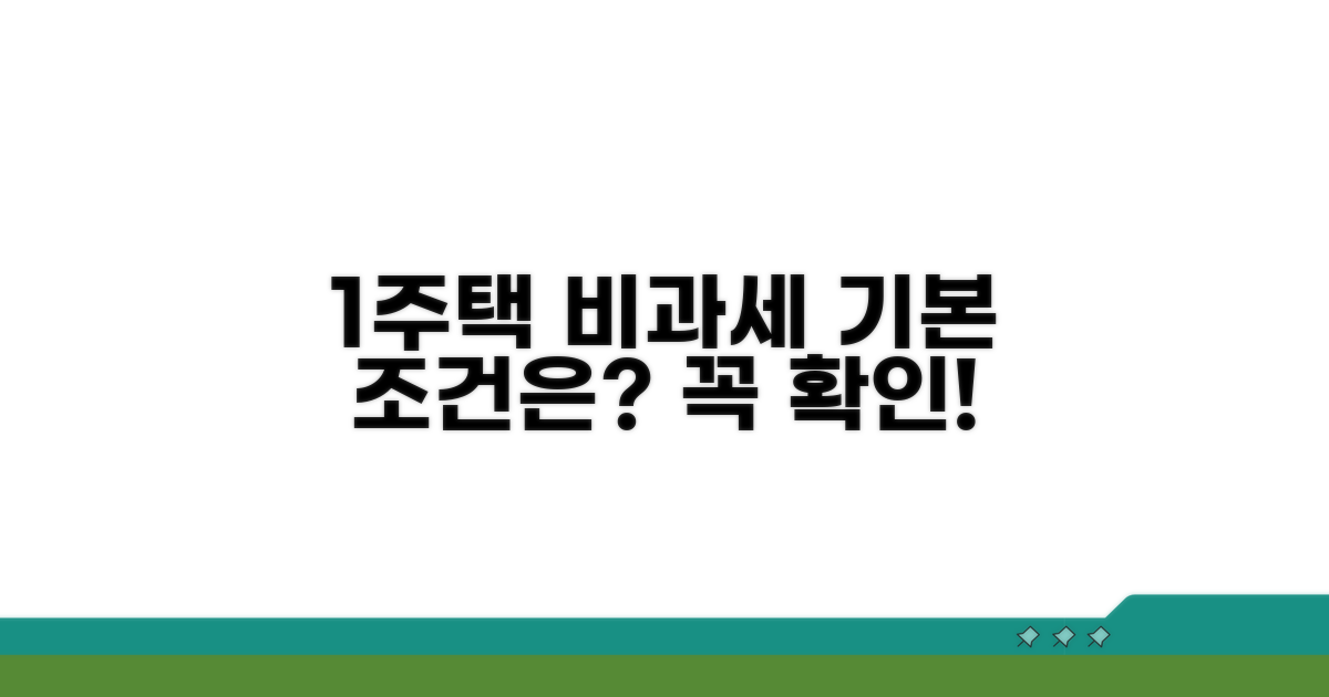 1주택 비과세, 기본 조건은?