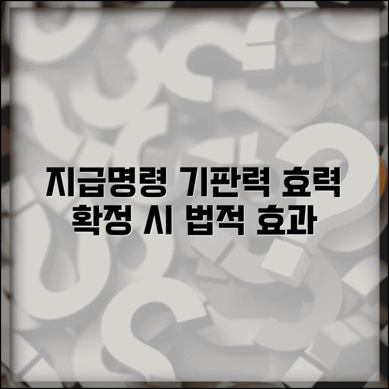 지급명령 기판력 및 효력 | 지급명령서 확정 시 법적 효과