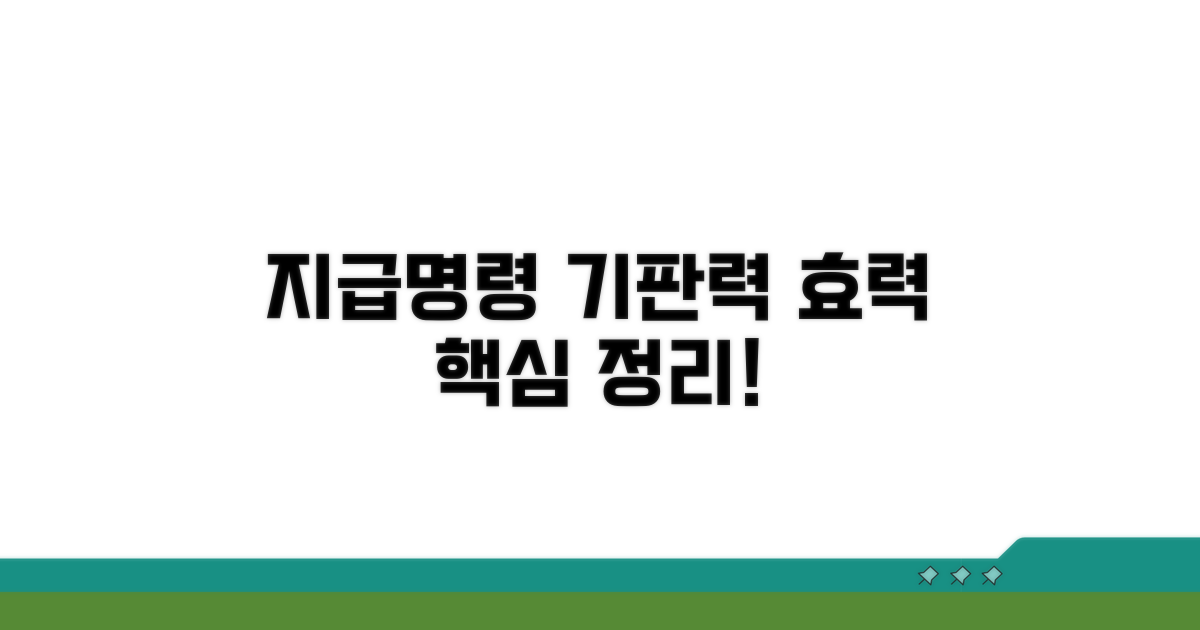 지급명령 기판력과 효력 기본