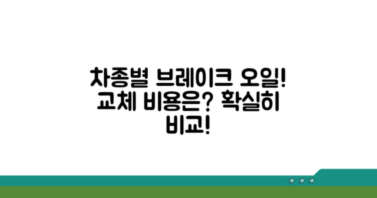 차종별 브레이크 오일 교체 비용 비교