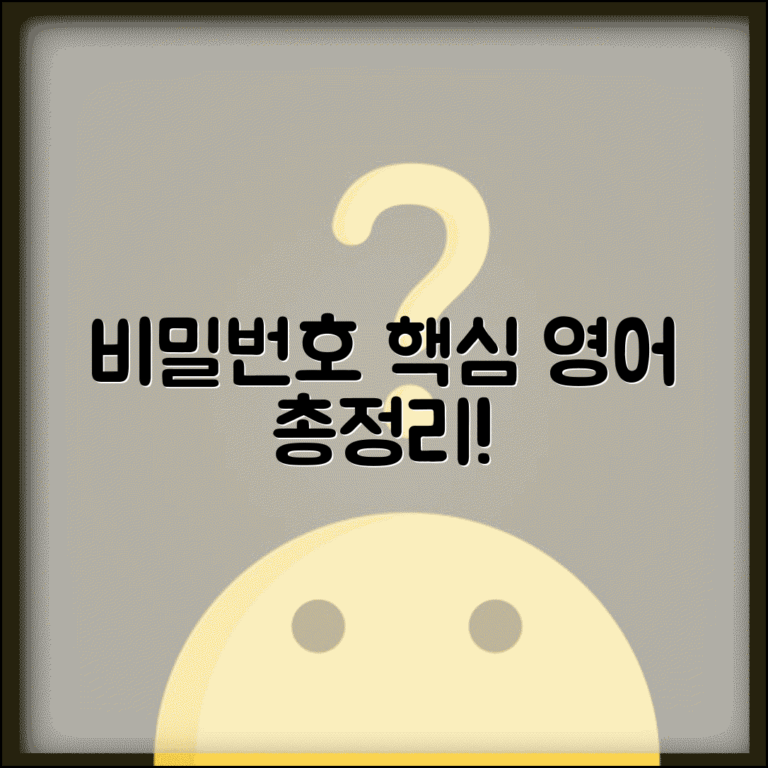 비밀번호 영어 표현과 보안 용어 총정리