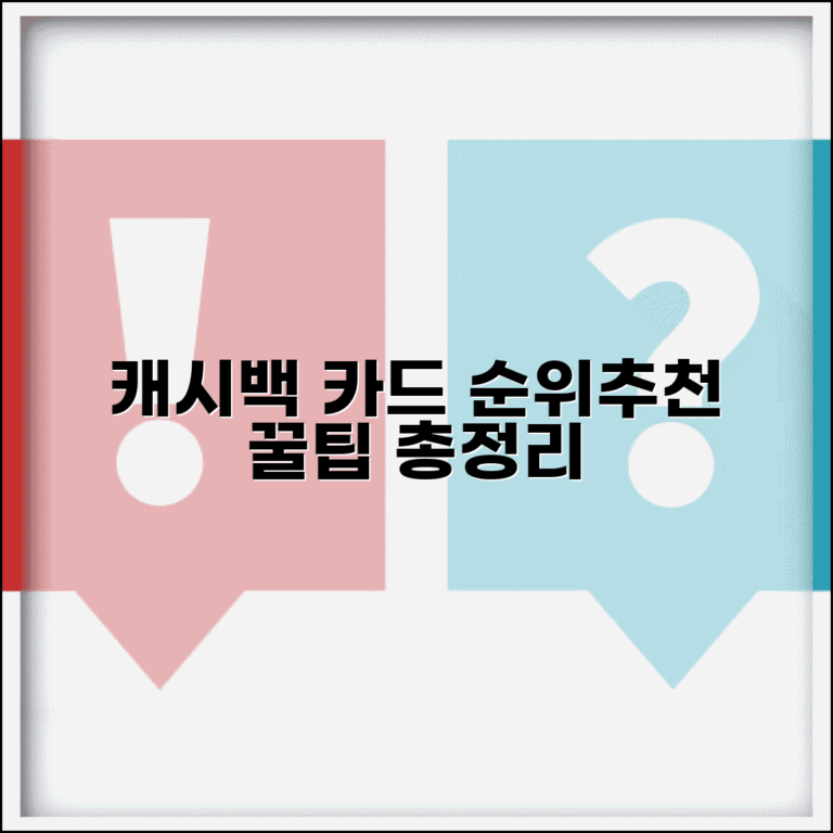 캐시백 신용카드 순위 비교와 추천 카드 총정리