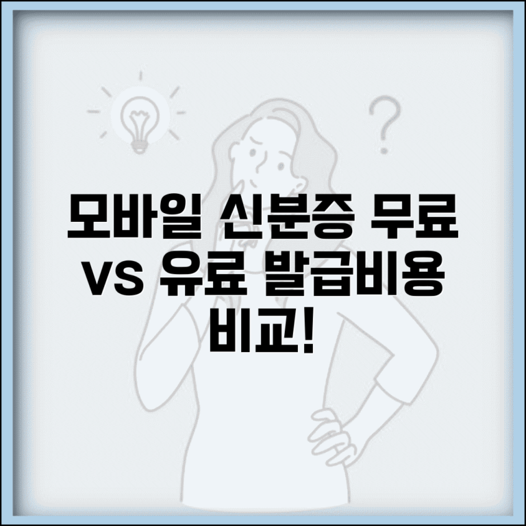 모바일 신분증 발급비용 무료 유료 옵션 비교