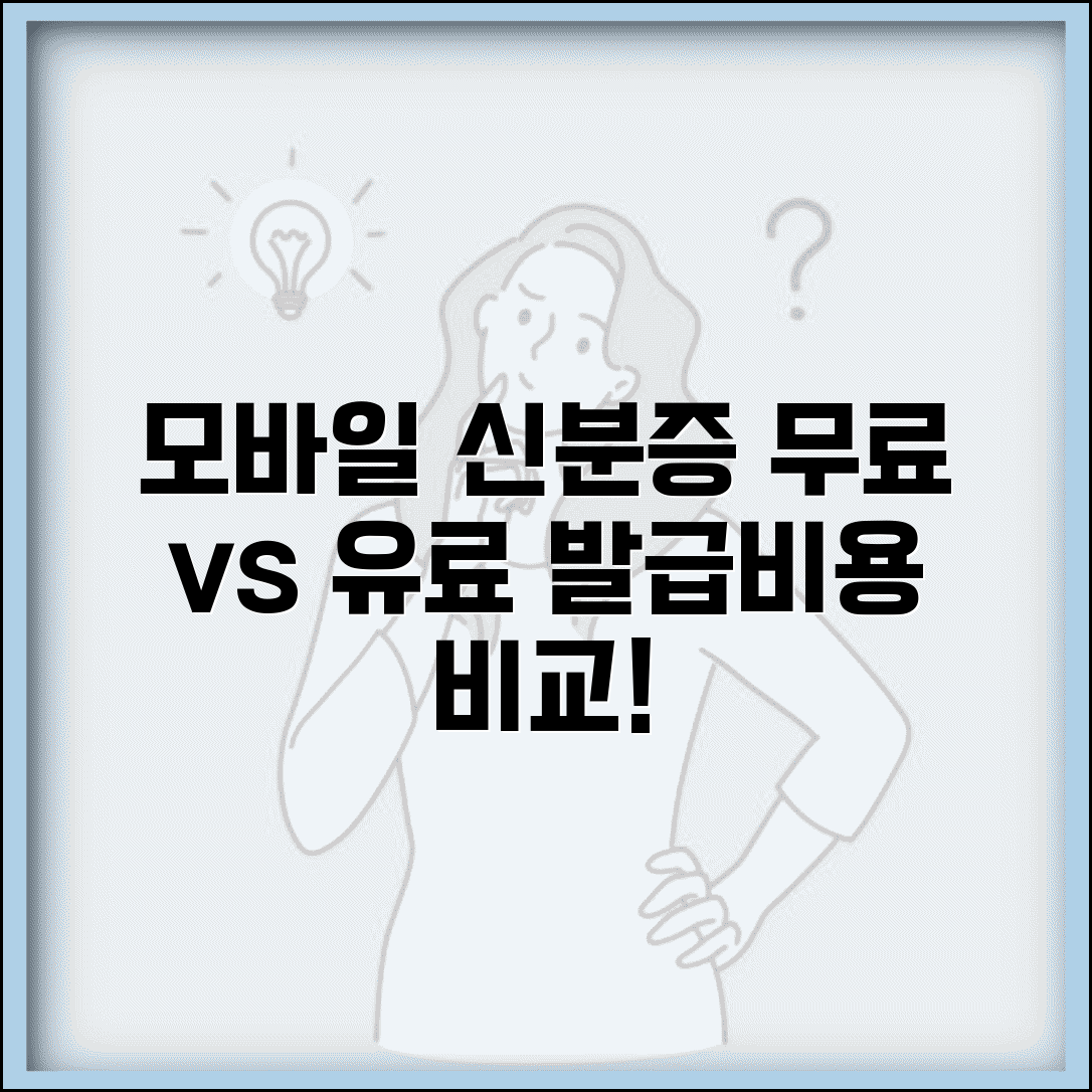 모바일 신분증 발급비용 무료 유료 옵션 비교