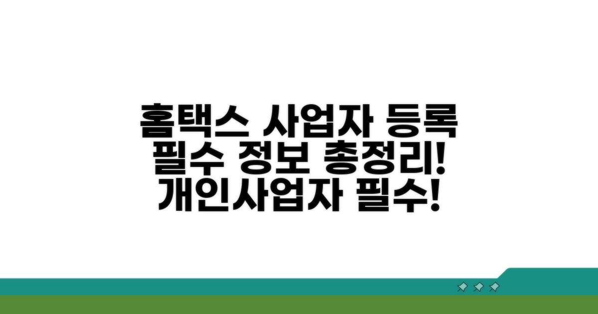 홈택스 개인사업자 등록 필수 정보