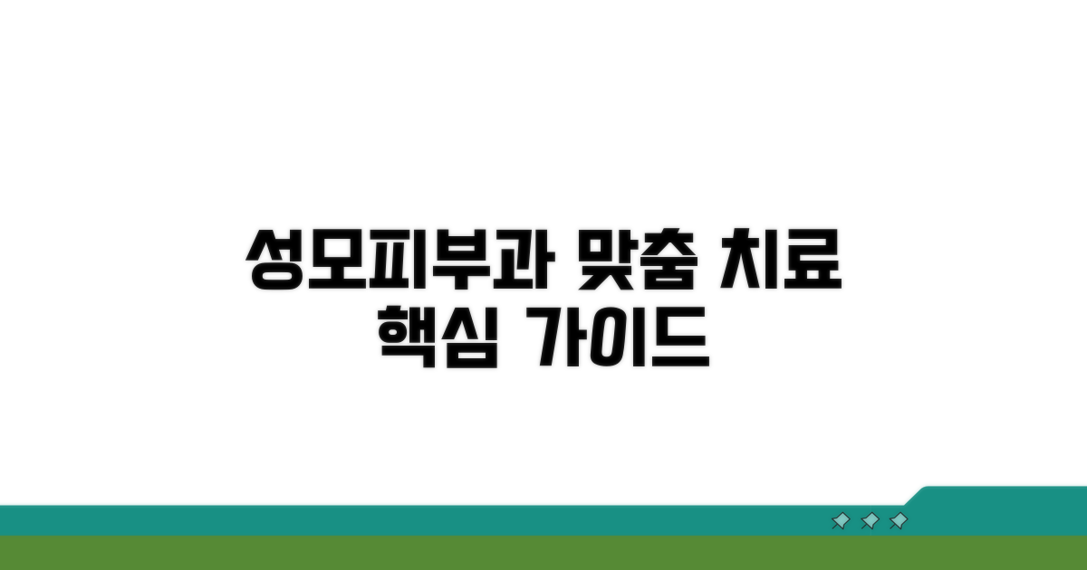 성모피부과 맞춤 치료 핵심 가이드