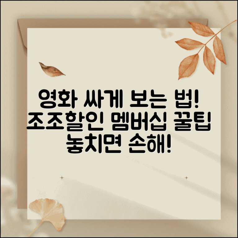 영화 저렴하게 보는 법 조조할인 멤버십 혜택