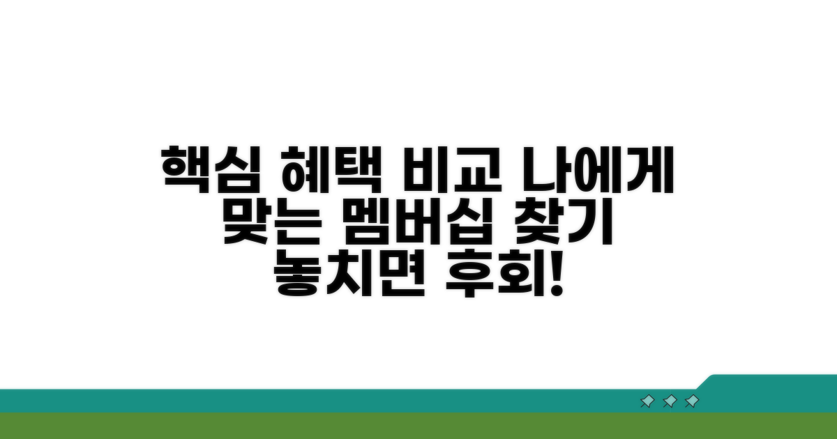 멤버십 혜택 종류 및 비교