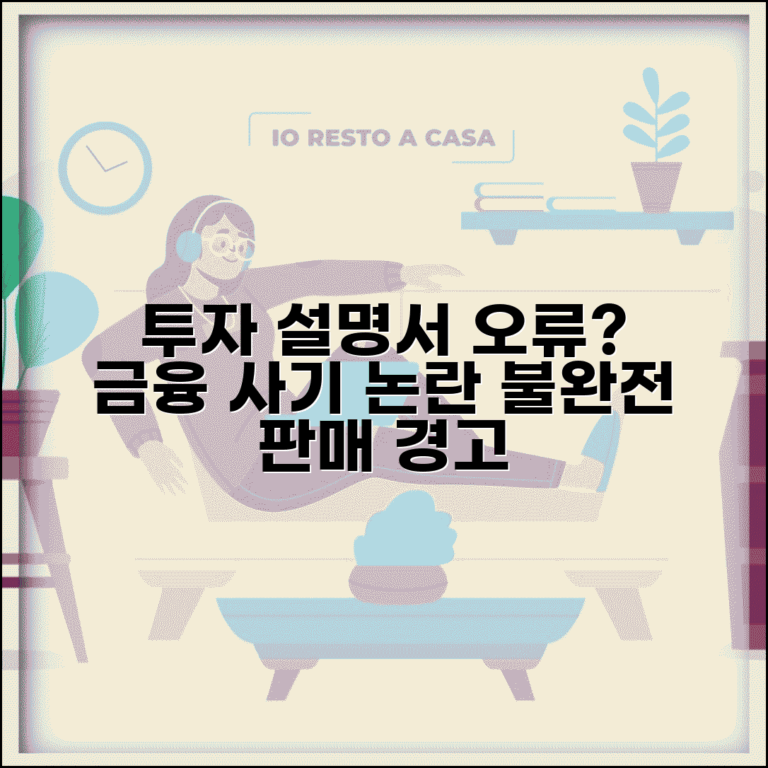 투자 설명서 오류, 불완전 판매 금융 상품 사기인가