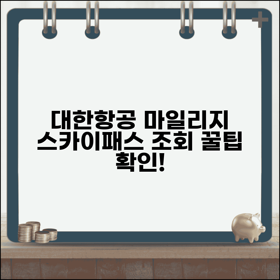 대한항공 스카이패스 마일리지 조회 확인 방법