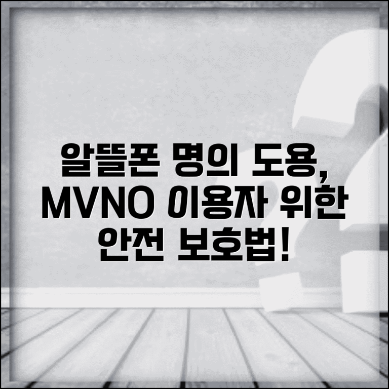 알뜰폰 명의도용방지 서비스 MVNO 이용자 보호 방법