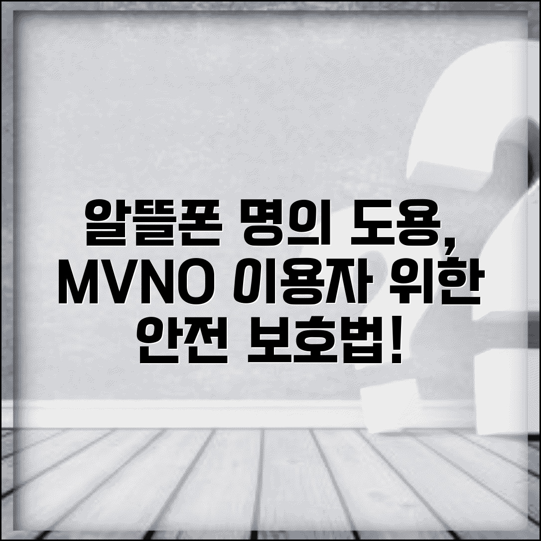 알뜰폰 명의도용방지 서비스 MVNO 이용자 보호 방법
