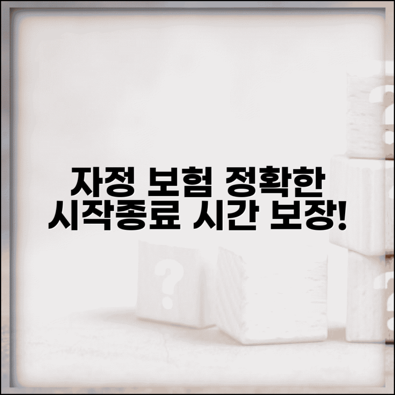 보험 적용 시간 기준 자정 보장 시작 종료 규칙