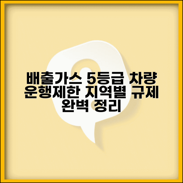 배출가스 5등급 차량 운행제한 정책 | 지역별 규제 및 예외 조건 완벽 정리