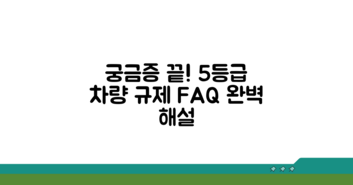 궁금증 해결! 5등급 차량 규제 FAQ