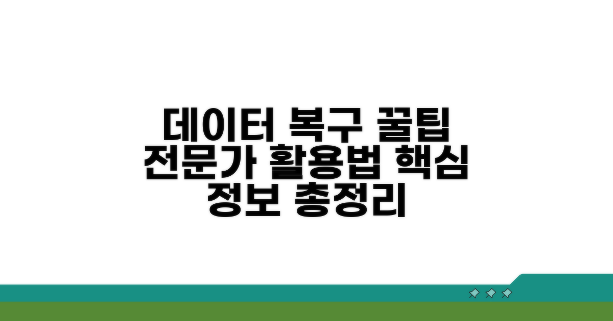 데이터 복구 전문가 활용 꿀팁