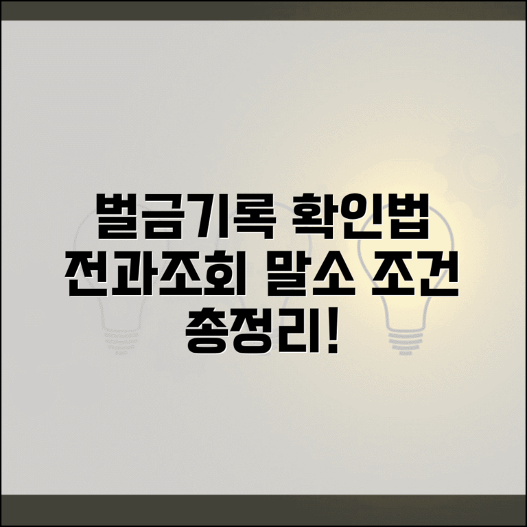 벌금 전과 기록 확인 방법 | 범죄경력 조회 및 말소 조건 총정리