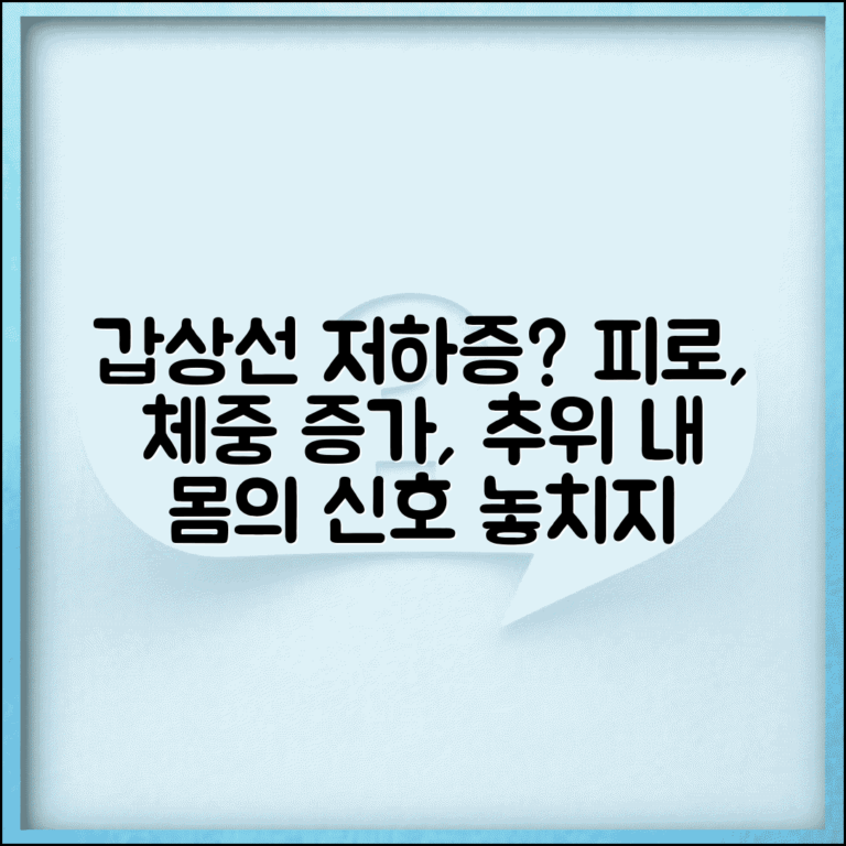 갑상선 기능 저하증 증상 | 피로, 체중 증가, 추위 민감 등 특징적 신호와 대처법