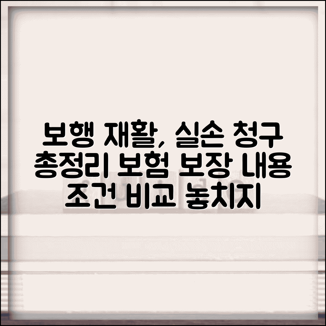 보행 재활 치료 실손 청구 총정리 | 보행 훈련 재활 운동 보험 보장 내용 및 조건 비교