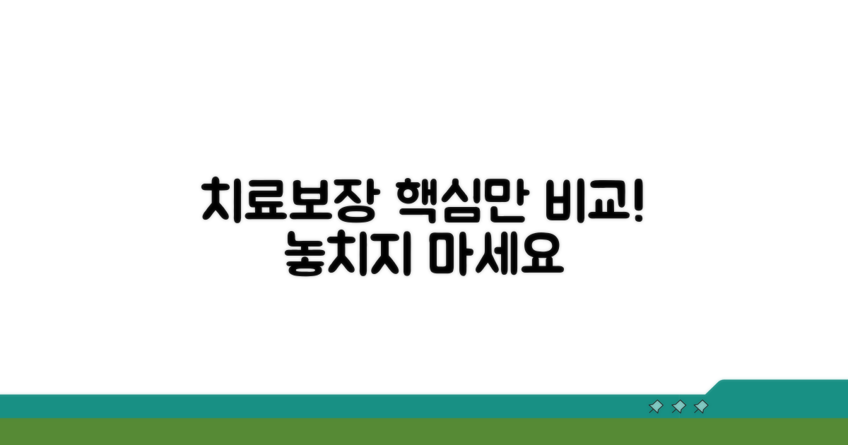 치료 보장 내용 조건 한눈에 비교