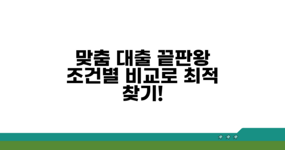 조건별 맞춤 비교, 최적 대출 찾기