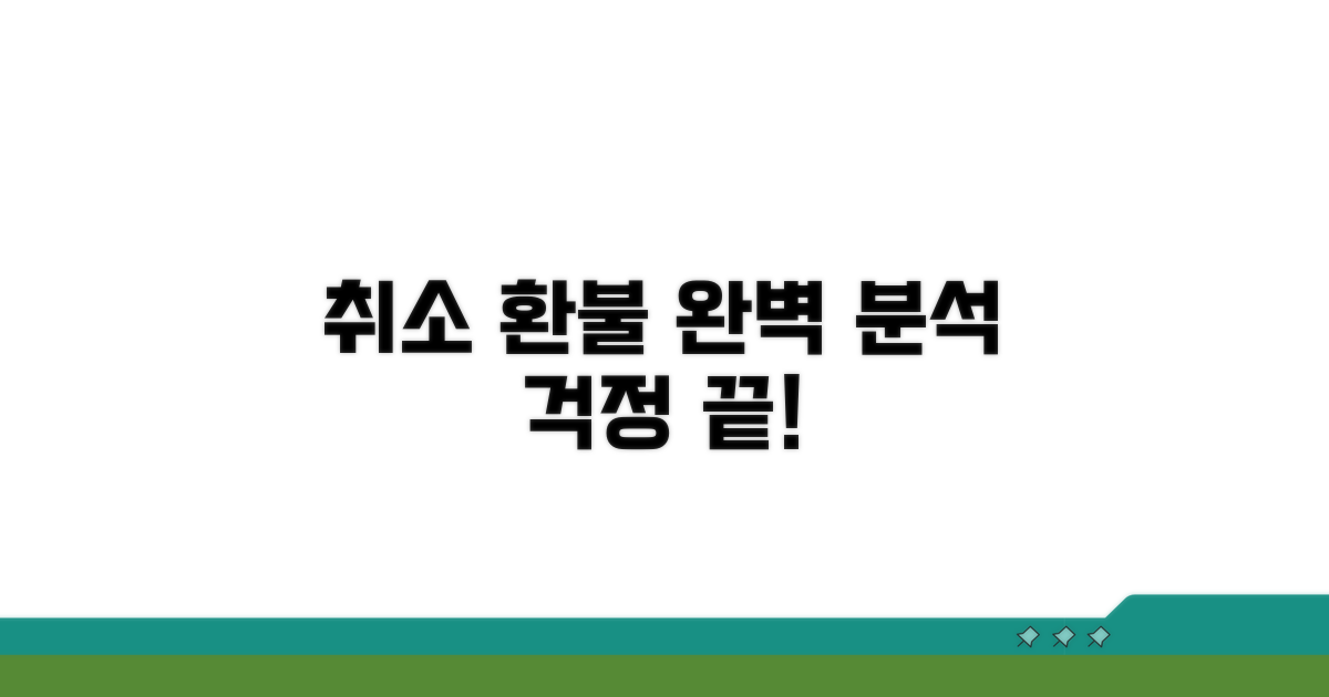 취소 규정 완벽 분석 및 환불 조건
