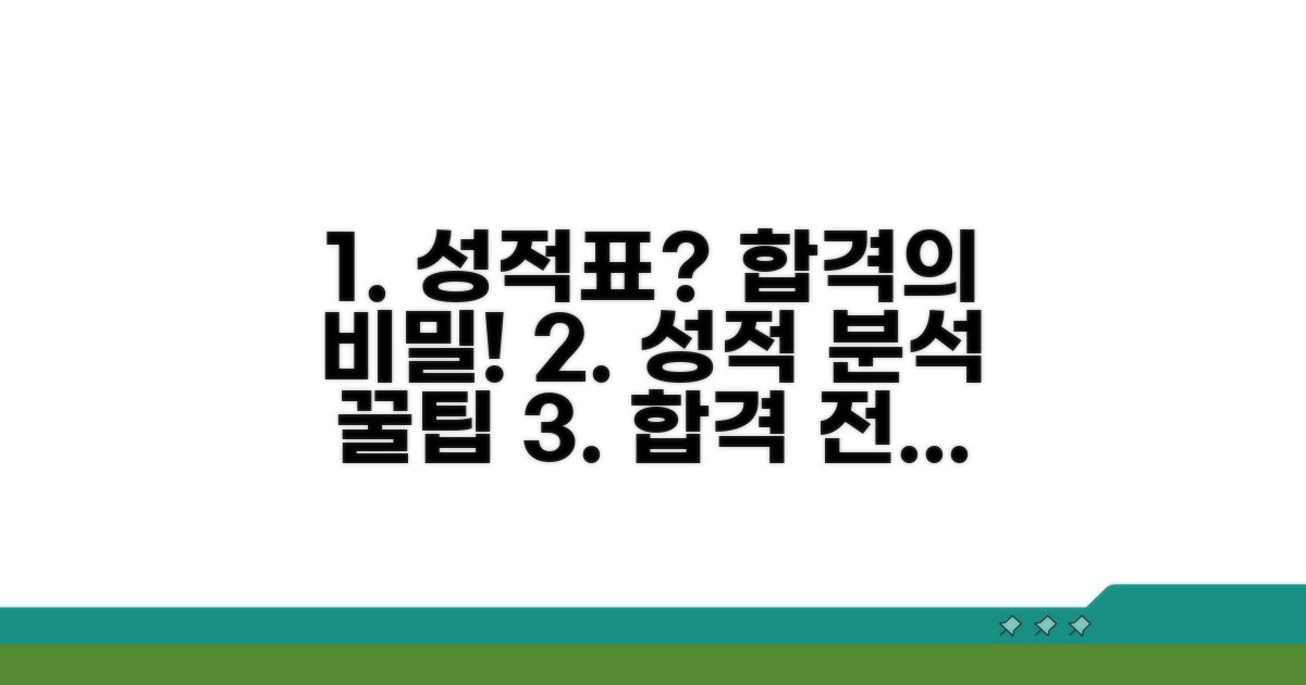합격 전략을 위한 성적표 활용 꿀팁