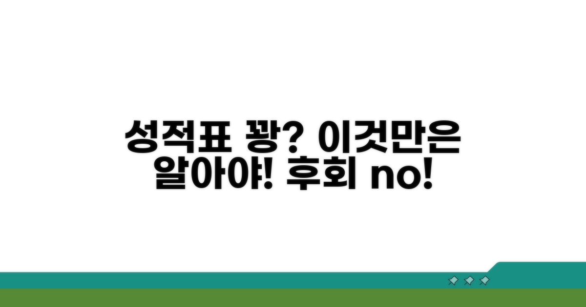 주의! 이것도 모르면 성적표 꽝